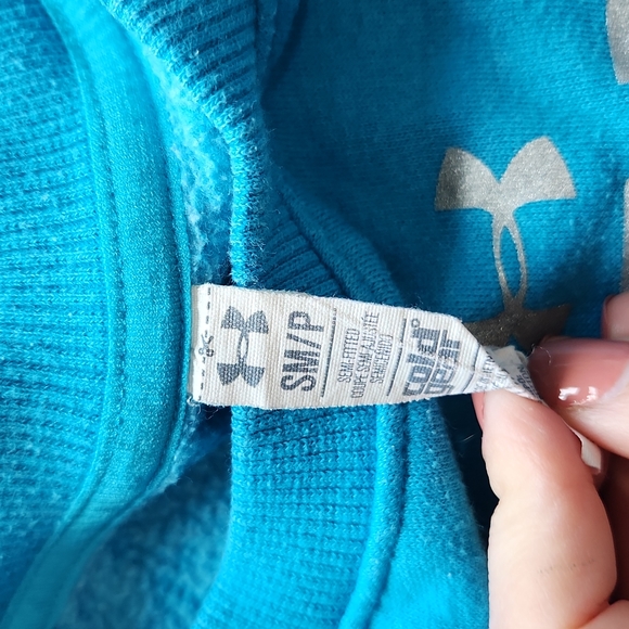 Under Armour crew neck pullover sweatshirt light blue Size SM/P - Picture 2 of 3